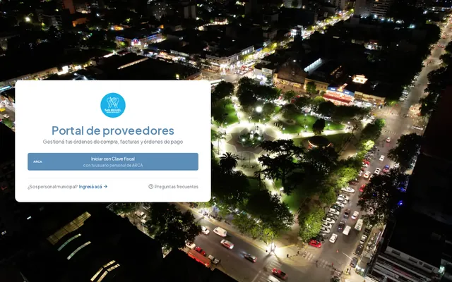 Pantalla de entrada del portal de proveedores con ingreso por clave fiscal.