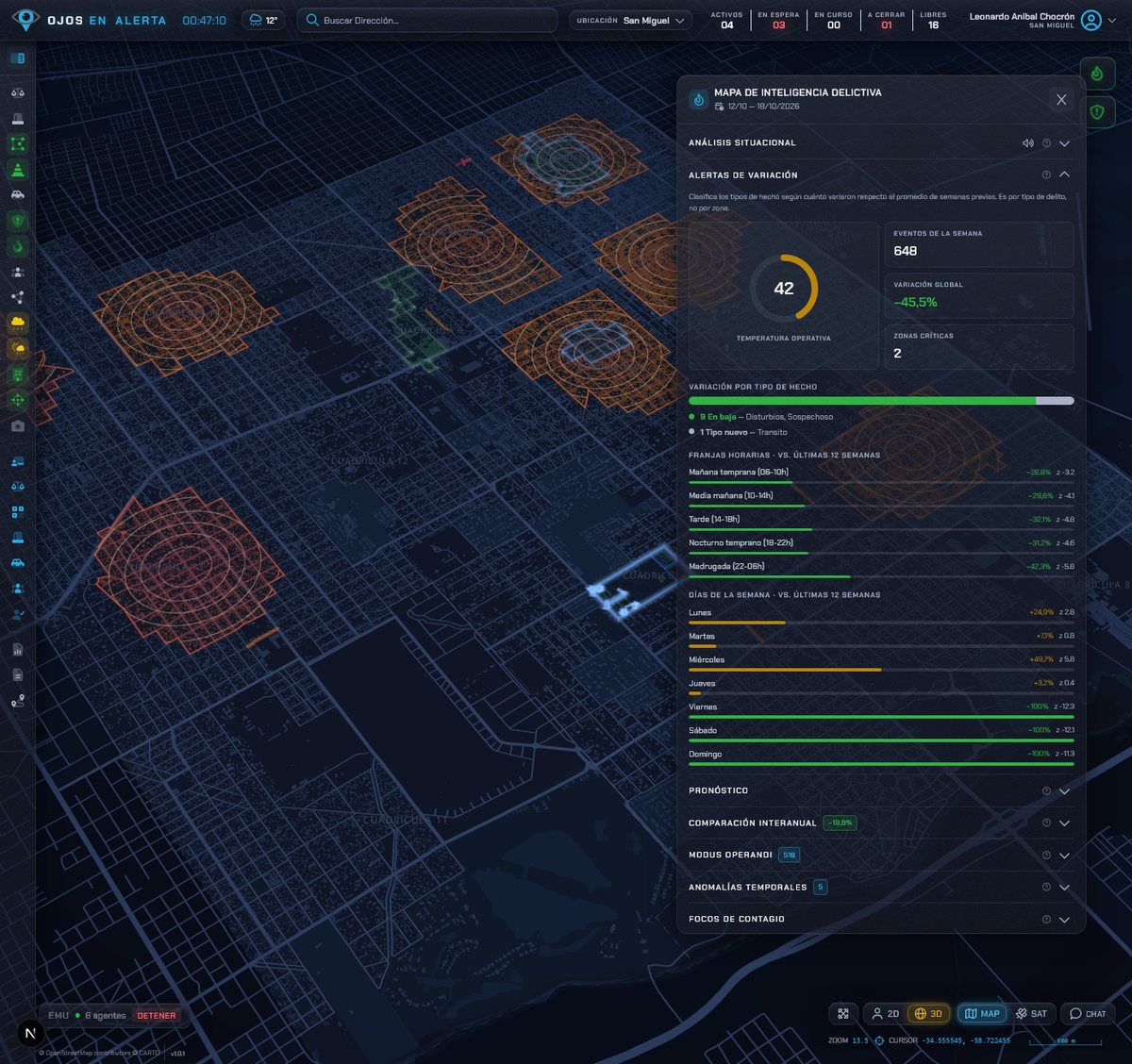 2026: Nexo OS - Mapa de Inteligencia Delictiva